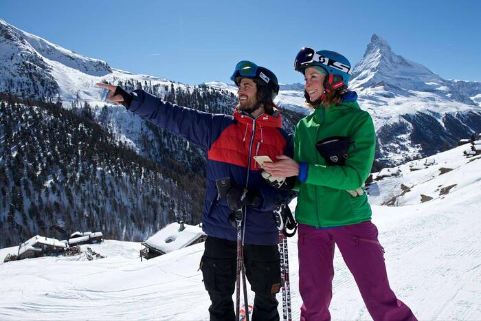 Die Skiguide App der Zermatt Bergbahnen AG führt die Gäste perfekt durchs Skigebiet.