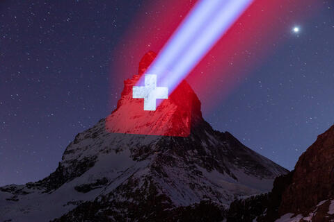 Lichtprojektionen am Matterhorn