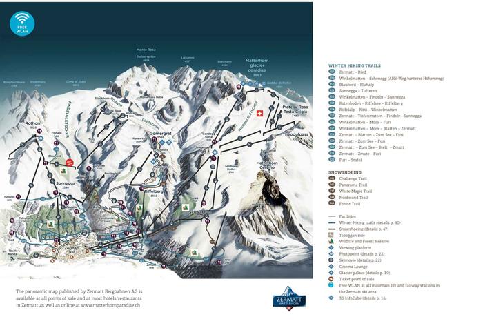 Winter hiking & Snowshoe trails map