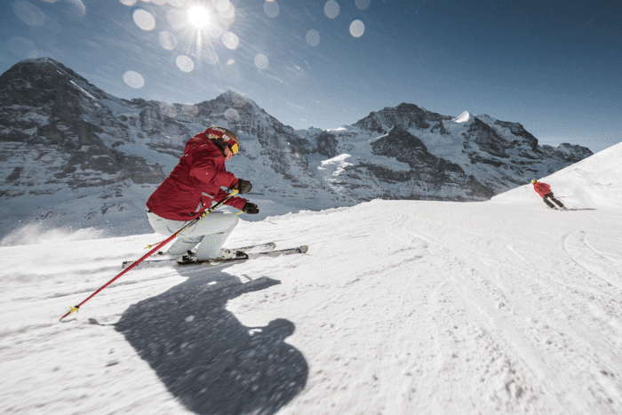 Vergünstigt Ski fahren vor Eiger, Mönch und Jungfrau.